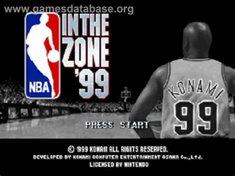 Nba In The Zone 99 Nintendo N64 Artwork Title Screen
