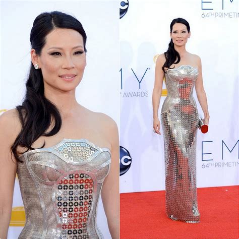 lucy liu versace dress made out of metal strapless dress formal versace dress celebrity look
