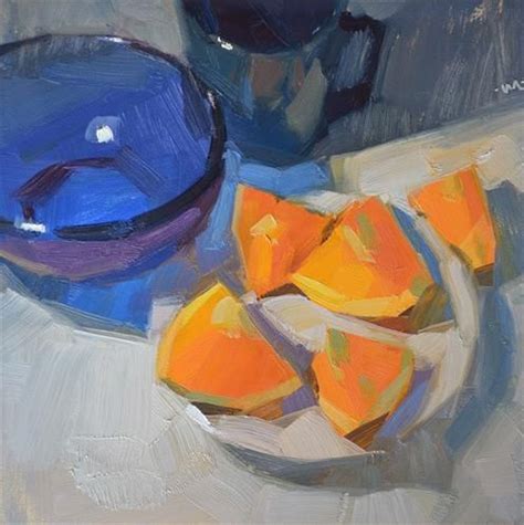 Daily Paintworks Blue And Orange Original Fine Art For Sale