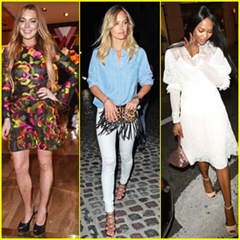 Lindsay Lohan Bar Refaeli Naomi Campbell Live It Up At Louis Vuittons Summer Launch Party