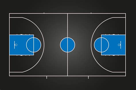 Basketball Court Black Background With Blue Details 3002913 Vector