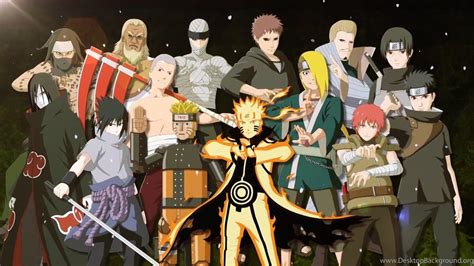 Naruto Shippuden All Characters Wallpaper Yellow Wallpaper