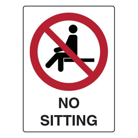 No Sitting Safety Signs Direct