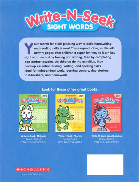Write N Seek Sight Words Scholastic Teaching Resources 9781338180220