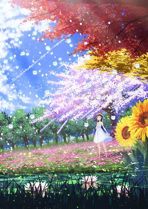 Colors Of Spring Original Anime Scenery Anime Images Cute Anime