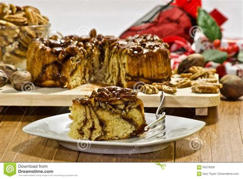 Cakes can be frozen up to four. Christmas Pecan Coffee Cake Tasty Dessrt Stock Photo ...