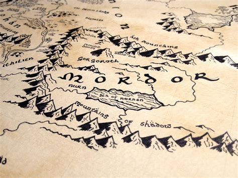 Mordor Map Tolkien Map Fantasy Map