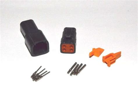 Buy Deutsch Dtm 4 Pin Genuine Black Connector Kit 20awg Solid Terminals