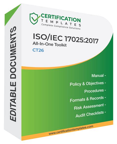 Iso 17025 Toolkit Documentation All In One Package Certification