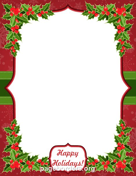 Gift certificate holiday border template. Happy Holidays Border | Free christmas borders, Holiday letterhead, Christmas border