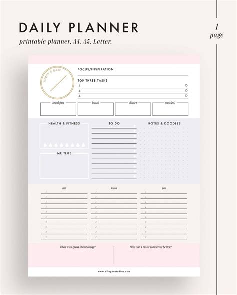 Daily Planner Printable Planner Planner Inserts Planner Etsy Daily