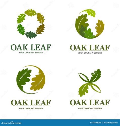 Oak Leaf Vector Logo Set Logo Template 88698019