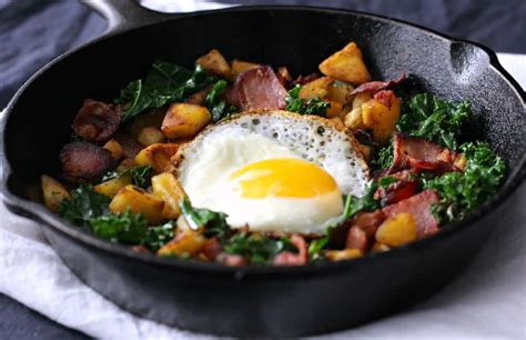 Single Serve Paleo Breakfast Skillet Bacon Plantain And Kale