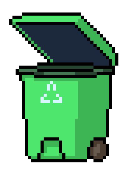Green Trash Can Pixel Art Maker