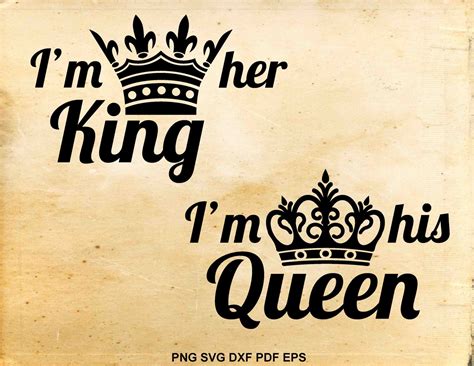King And Queen Svg Files Wedding Svg His Hers Vector Svg