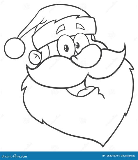 Black And White Santa Claus Face Classic Cartoon Mascot Character Hand