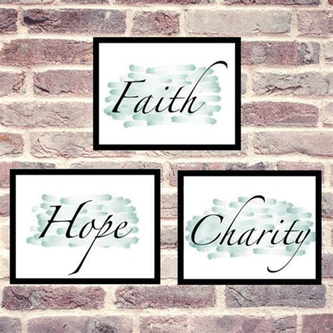 Faith Hope And Charity Printable Artwork Etsy