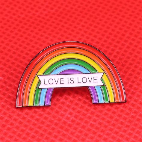 Rainbow Enamel Pin Gay Pride Brooch Love Is Love Same Sex Marriage Free Download Nude Photo