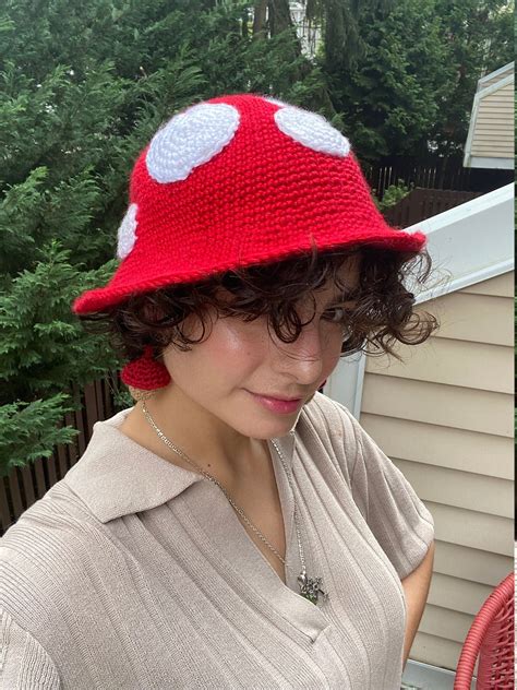 Mushroom Bucket Hat Handmade Cottagecore Crochet Etsy