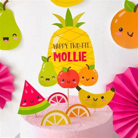 Tutti Frutti Cake Topper Twotti Frutti Birthday Cake Topper Etsy België