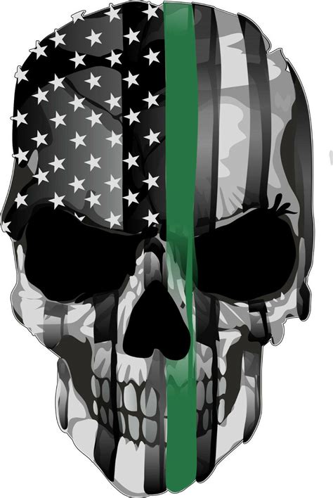 Punisher Skull Green Line Tattered 5x4 Inch Subdued Us Flag Punisher