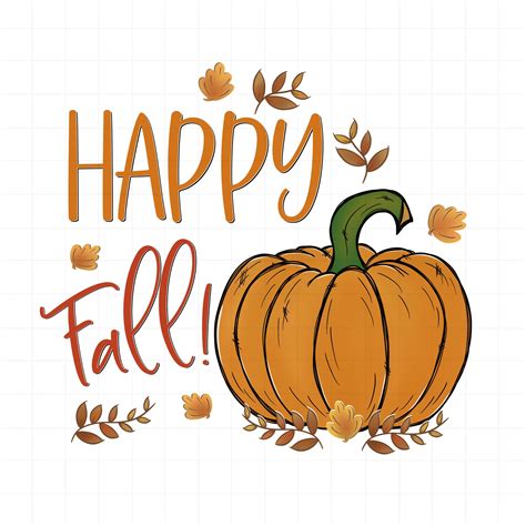 Happy Fall Printable Art Digital Png Clipart Fall Pumpkin Etsy Fall