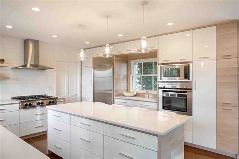 The Island In This Modern Kitchen Features Custom High Gloss Drawers