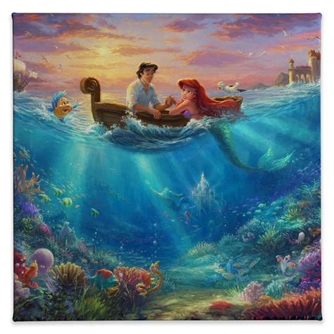 Little Mermaid Falling In Love Gallery Wrapped Canvas By Thomas