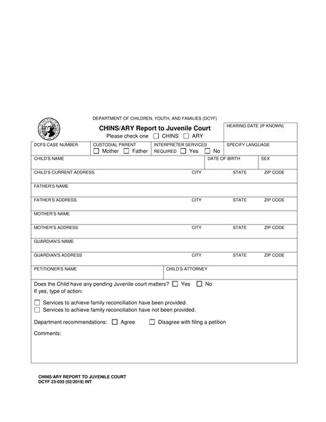 Dcyf Form 23 035 Fill Out Sign Online And Download Fillable Pdf