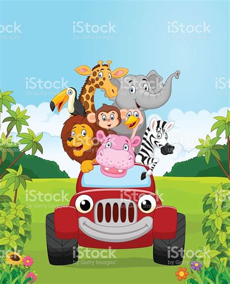 Adorable Africa Animal Baby Big Car Cartoon Character Pet