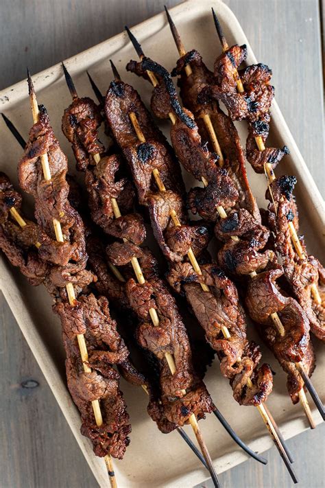 Grilled Beef Skewers With Teriyaki Beer Marinade Recipe Kitchen Swagger