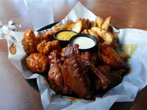 Traditional And Boneless Chicken Wings Combo With Potato Wedges Yelp