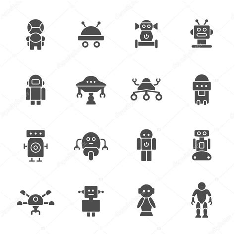Robots Icons Set Stock Vector By ©missbobbit 86470734