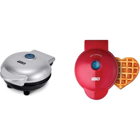 Dash Dms001sl Mini Maker Electric Round Griddle Silver And Dmw001hr