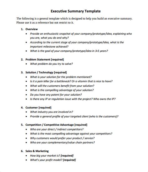$1000 for march break and $5000 for summer camp. Free Professional Executive Summary Templates & Samples ...