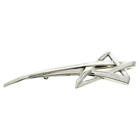Tiffany And Co Paloma Picasso 925 Sterling Silver Shooting Star Pin Brooch At 1stdibs