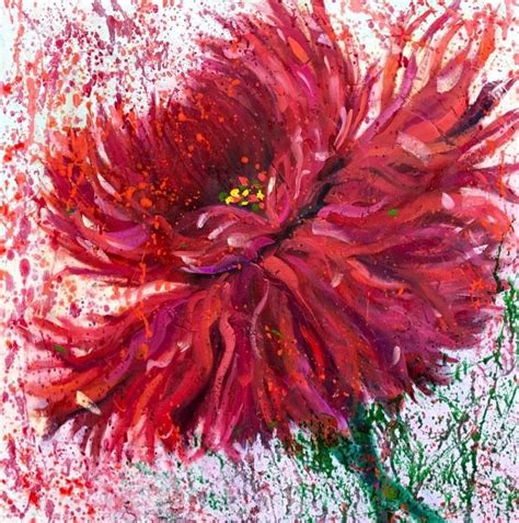 Lady In Red French Floral Series By Kimberly Conrad Oil ~ 24 X 24