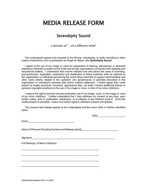 media release form   documents   word  excel