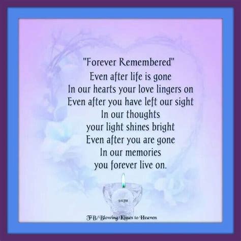 Forever Remembered Blowing Kisses Funeral Poems After Life Angels