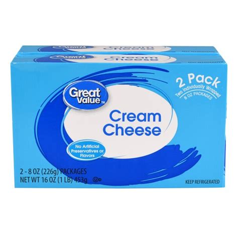 Great Value Cream Cheese 8 Oz 2 Count