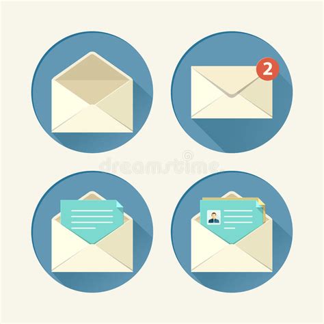 Email Icon Set Stock Vector Illustration Of Blue Office 11672733