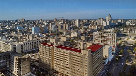 Mozambique Maputo Aerial View Of Baixa De Maputo Downtown Stock Photo