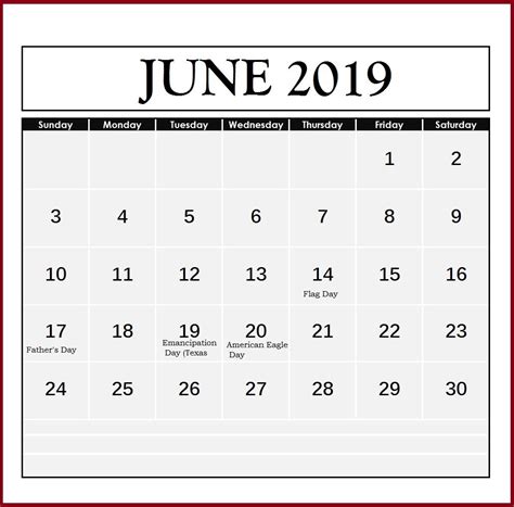 Download June 2019 Calendar June Calendar Printable June 2019 Calendar
