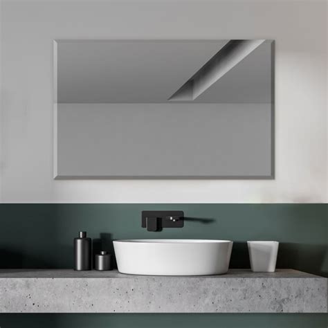 36x48 Inch Clear Rectangle Beveled Polish Frameless Wall Mirror With
