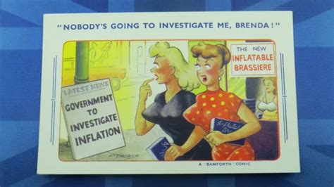 Saucy Bamforth Comic Postcard 1950s Big Boobs Inflatable Bra Investigation £780 Picclick Uk