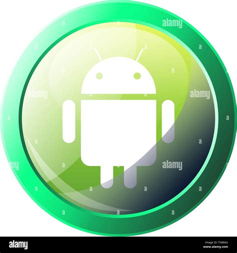 Green Round Android System Vector Icon Illustration On A White