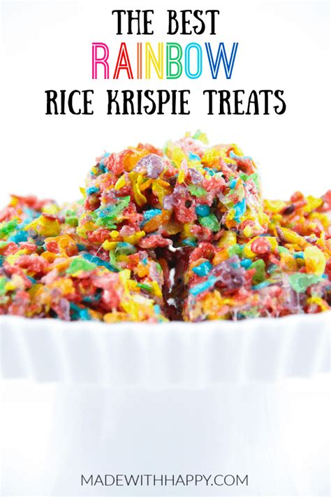 Rainbow Rice Crispy Treats Recipe Made With Happy