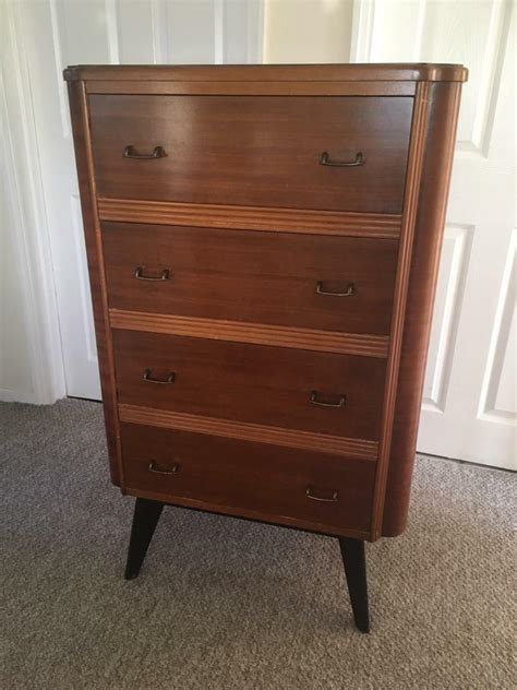 Mid Century Vintage Tallboy Chest Of Drawers In Duddingston
