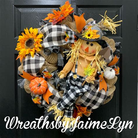 Buffalo Plaid Scarecrow Wreath Buffalo Check Scarecrow | Etsy | Scarecrow wreath, Scarecrow ...