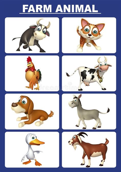Farm Animal Chart Stock Illustration Illustration Of Donkey 70009503